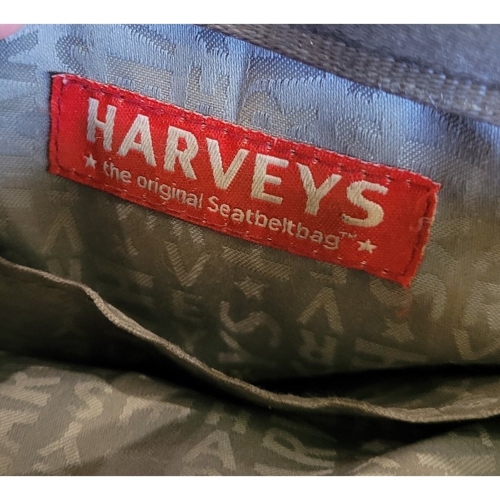 Harveys The Original Seat belt woven Bag dbl. handles Zip top closure gray artsy - Picture 2 of 12